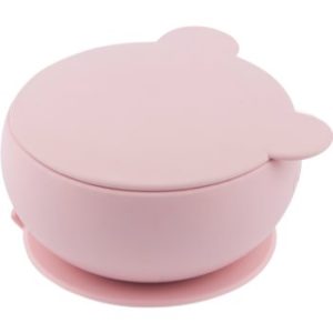 Minikoioi Bowl Pink bol din silicon cu ventuză