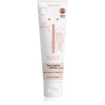 Naif Baby & Kids Sun Lotion SPF 50 cremă pentru plaja fara parfum