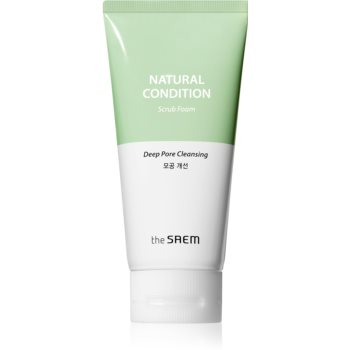 The Saem Natural Condition Scrub Foam spuma exfolianta pentru curatare cu efect exfoliant