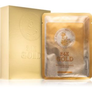 Elizavecca Milky Piggy 24K Gold Water Dual Snail Mask mască textilă hidratantă cu aur de 24 de karate