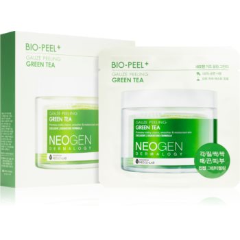 Neogen Dermalogy Bio-Peel+ Gauze Peeling Green Tea discuri pentru indepartarea impuritatilor pentru luminozitate si hidratare