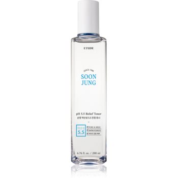 ETUDE SoonJung pH 5.5 Relief Toner tonic facial cu efect calmant pentru regenerarea și reînnoirea pielii