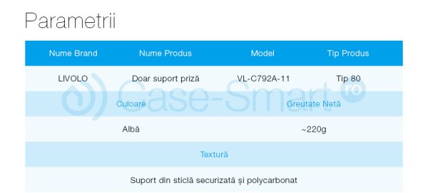 Priza blank/goala Livolo cu rama din sticla