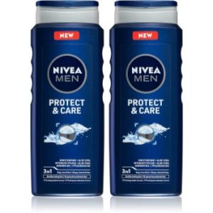 Nivea Men Protect & Care gel de dus pentru față, corp și păr 2 x 500 ml (ambalaj economic)