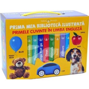 Bebe invata, Prima mea biblioteca ilustrata, Primele cuvinte in limba engleza (cutie 8 carticele)