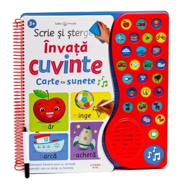 Scrie si sterge, Invata cuvinte, Carte cu sunete