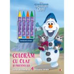 Disney, Regatul de gheata, Sarbatori cu Olaf, Coloram cu Olaf si prietenii lui, Contine 4 creioane cerate, Reeditare