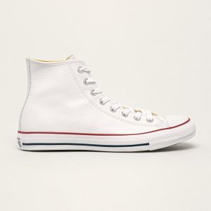 Converse tenisi de piele barbati, culoarea alb