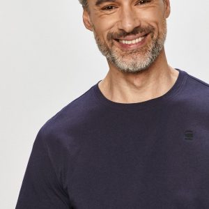 G-Star Raw Tricou bărbați, culoarea albastru marin, material neted