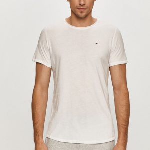 Tommy Jeans Tricou culoarea alb, material neted