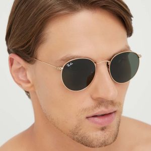 Ray-Ban ochelari de soare barbati, culoarea auriu
