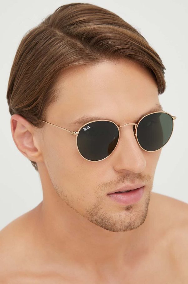 Ray-Ban ochelari de soare barbati, culoarea auriu