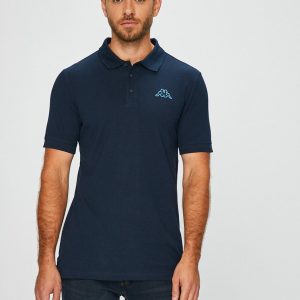 Kappa Polo de bumbac culoarea albastru marin, cu imprimeu