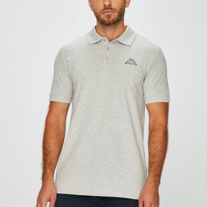 Kappa Polo de bumbac culoarea gri, cu imprimeu