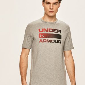 Under Armour tricou barbati, culoarea gri, cu imprimeu