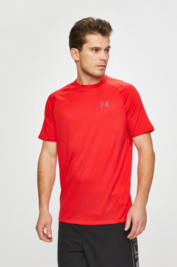 Under Armour tricou de antrenament Tech 2.0 culoarea rosu, neted 1326413-191