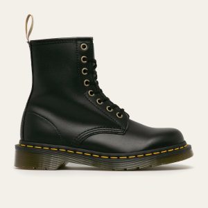 Dr. Martens bocanci Vegan 1460 femei, culoarea negru, cu toc plat