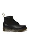 Dr. Martens bocanci de piele 101 Yellow Stitch femei, culoarea negru, cu toc plat