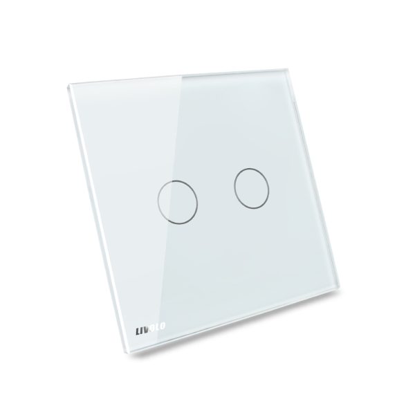 Panou intrerupator dublu cu touch Livolo din sticla