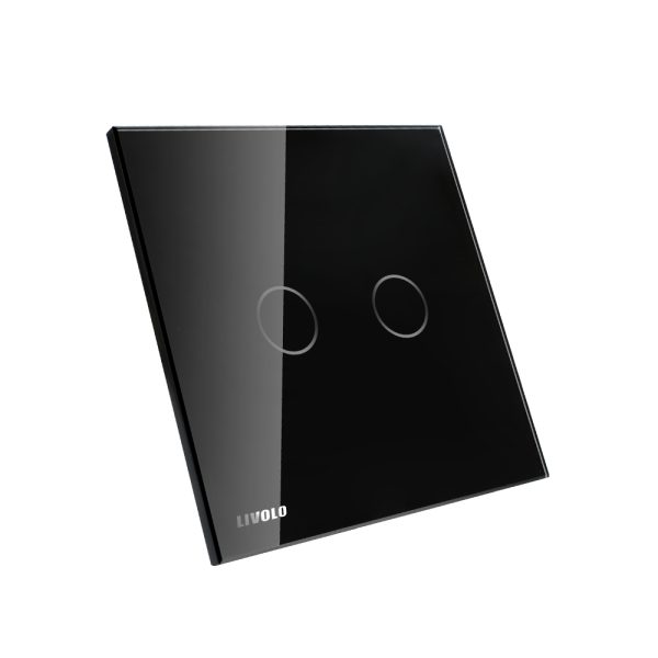 Panou intrerupator dublu cu touch Livolo din sticla