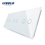 Panou intrerupator dublu+dublu+dublu cu touch Livolo din sticla