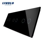 Panou intrerupator dublu+dublu+dublu cu touch Livolo din sticla