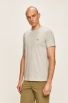 Lacoste tricou din bumbac culoarea gri, neted