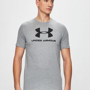 Under Armour tricou 1329590 culoarea gri, cu imprimeu 1329590-100