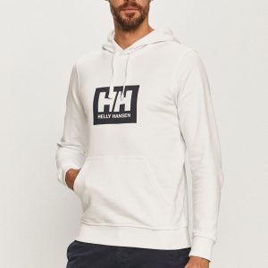 Helly Hansen hanorac de bumbac culoarea alb, cu imprimeu 53289-597