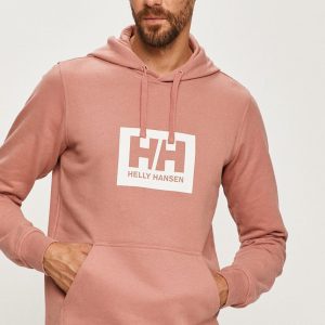 Helly Hansen hanorac de bumbac culoarea roz, cu imprimeu 53289-597