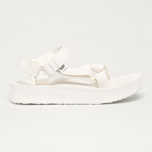 Teva sandale femei, culoarea alb, cu platforma