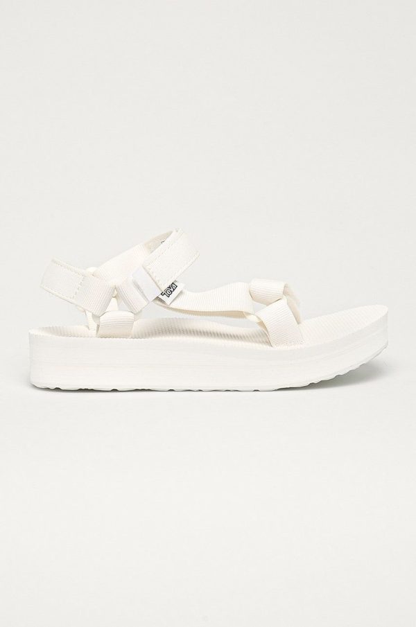 Teva sandale femei, culoarea alb, cu platforma