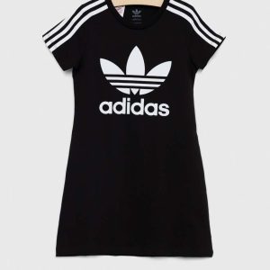 adidas Originals rochie fete culoarea negru, mini, drept