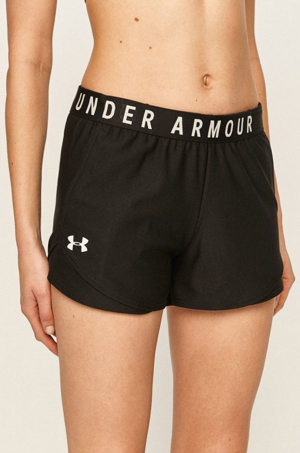 Under Armour pantaloni scurți de antrenament Play Up 3.0 culoarea negru, cu imprimeu, medium waist