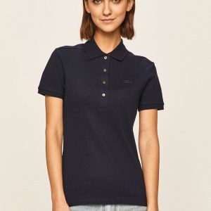 Lacoste tricou femei, culoarea albastru marin, cu guler PF5462-001