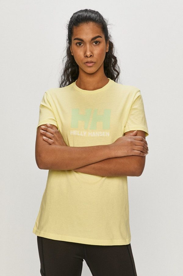 Helly Hansen tricou din bumbac culoarea verde 34112-001