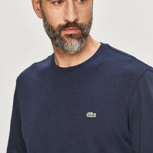 Lacoste tricou din bumbac culoarea albastru marin, neted TH2038-166