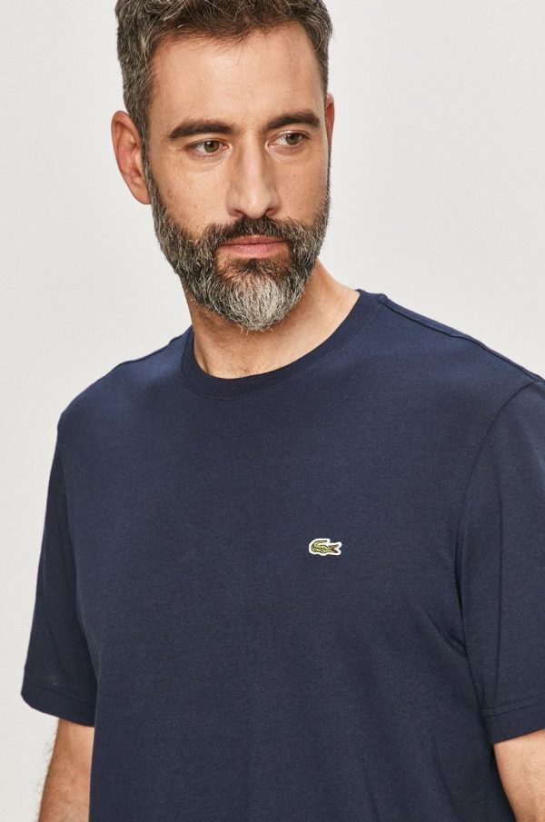 Lacoste tricou din bumbac culoarea albastru marin, neted TH2038-166