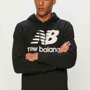 New Balance Bluză MT03558BK bărbați, culoarea negru, cu imprimeu MT03558BK-001