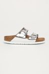 Birkenstock slapi de piele Arizona SFB femei, culoarea argintiu, 1005961