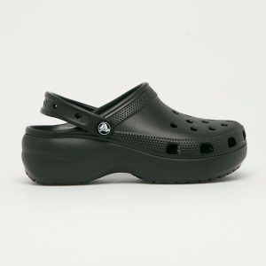 Crocs papuci Classic Platform Clog femei, culoarea negru, 206750