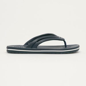 Crocs șlapi CROCBAND 206100 femei, culoarea albastru marin, cu toc plat .CROCBAND.FLIP.W.206100-LIMEZEST