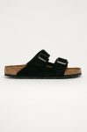 Birkenstock papuci din piele barbati, culoarea negru