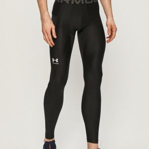 Under Armour leggins de antrenament barbati, culoarea negru, neted