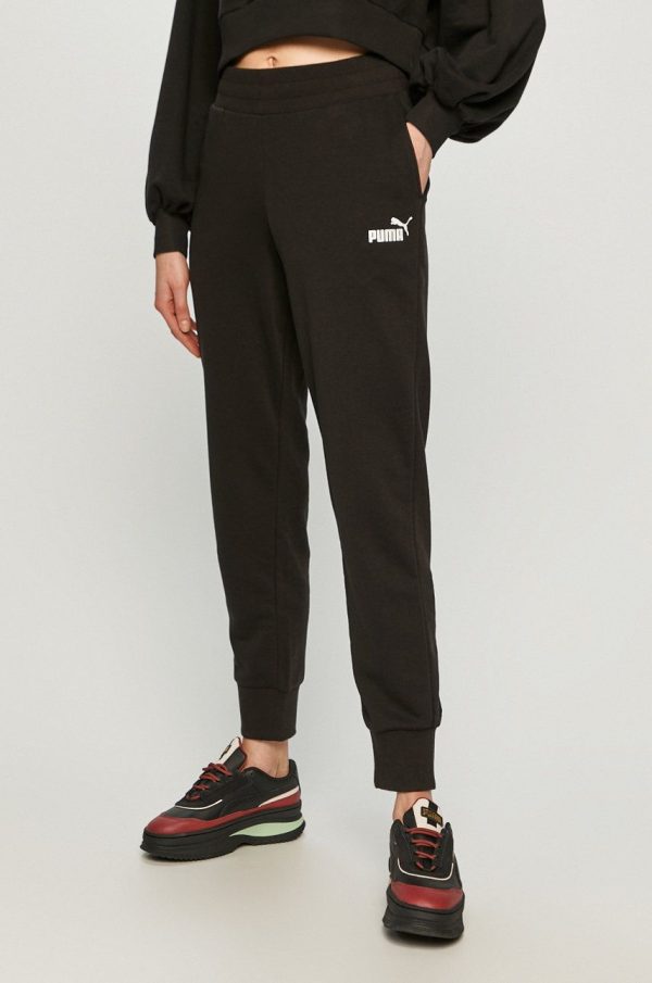 Puma pantaloni 586842 femei, culoarea negru