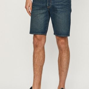 Levi's Pantaloni scurți jeans bărbați, culoarea albastru marin 36512.0139-MedIndigoF