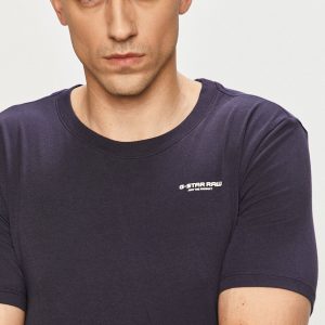 G-Star Raw tricou barbati, culoarea albastru marin, neted