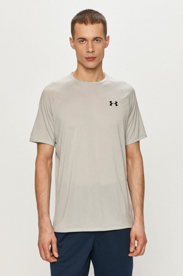 Under Armour Tricou 1345317 bărbați, culoarea gri, material neted