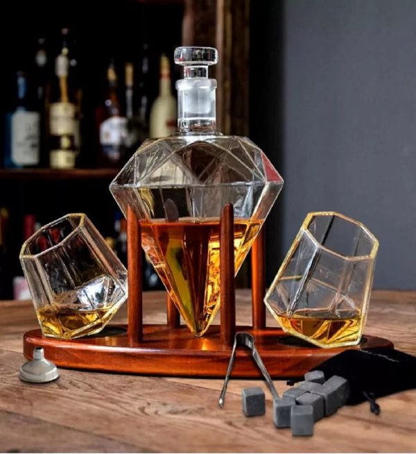 Decantor Diamant cu Doua Pahare Deluxe - Gift Set