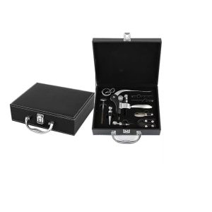 Valiza Deluxe cu 9 Accesorii de Vin - Gift Set